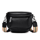 1 x RAW Customer Returns Travistar Small Women s Shoulder Bag - Genuine Leather Crossbody Bag Women s Wide Strap Bum Bag Belt Bag Stylish Shoulder Bag Modern Bags - Sporty Hip Bag Black - RRP €32.26