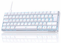 1 x RAW Customer Returns TMKB T61SE Gaming Mechanical Keyboard with German QWERTZ Layout, Blue Switch, White - RRP €37.3