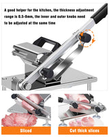 1 x RAW Customer Returns BAOSHISHAN Manual Frozen Meat Cutter Adjustable Thickness Stainless Steel Slicing Machine Home Use for Beef Mutton Roll Bacon Cheese Vegetable Hotpot - RRP €43.66