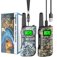 1 x RAW Customer Returns Inspireyes Walkie Talkie Kids Rechargeable, 48 Hours Working Time, Gifts for Boys Girls, Outdoor Hiking Camping, Gift for Boys Ages 8-12, 3-5 Girls, Set of 2 Camouflage Colors - RRP €24.41