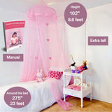 19 x Brand New EVEN NATURALS - Princess Bed Canopy for Girls, Pink Room Decoration with Lace Dome and Hearts, Easy Hanging System, Mosquito Net for Bed, Crib to Double Bed, Bed Canopy, Bed Curtains, - RRP €354.16