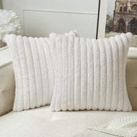 1 x RAW Customer Returns MIULEE Plush Velvet Cushion Cover Pillowcases Faux Fur Soft Modern Sofa Cushions Throw Pillows Smooth Zipper Washable Decorative Cushion Cover for Living Room Bedroom Sofa Set of 2 50 x 50 cm Pure White - RRP €16.8