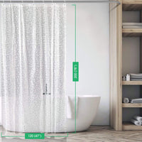 1 x RAW Customer Returns Carttiya Shower Curtain Transparent 120x200 Shower Curtains Shower Curtains Anti-Mold Bath Curtain - Waterproof Bathroom Curtain with 8 Hooks and Weighted Hem - RRP €16.9