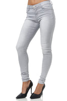 1 x RAW Customer Returns Elara Damen Stretch Hose Gummizug Jeans Push Up Chunkyrayan YH1053-1 Grey Denim-36 S  - RRP €20.86