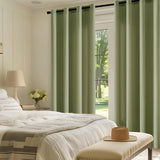 1 x RAW Customer Returns MIULEE voile curtains with eyelets curtains semi-transparent blinds curtain transparent eyelet curtain living room loop curtain set of 2 140 x 225 cm bean green - RRP €30.24