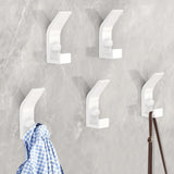 1 x RAW Customer Returns Gerhannery coat hooks for screwing, 5 pieces coat hooks, coat hooks on the wall, modern towel hooks on the wall, metal hooks on the wall for bedroom, bathroom, wardrobe white  - RRP €11.09