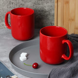 1 x RAW Customer Returns Smilatte 600 ml large coffee mug cups, M016 Plain porcelain Boss Big large tea cup mug with handle for dad men, set of 2, red - RRP €23.41