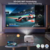 1 x RAW Customer Returns Eroshoo 360 Rotating Mini Projector, 5G WiFi Bluetooth 1080P Projector, Home Theater Video Projector 9500Lumen, Portable Movie Projector Support 4K, Compatible with HDMI USB Fire Stick TV Stick Smartphone - RRP €99.99