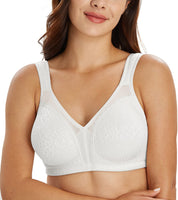 1 x RAW Customer Returns Lemorosy Women s Plus Size Minimizer Bra Comfortable for Everyday Full Cup Non-Padded Wireless Strong Hold Bra 105F, White  - RRP €24.0