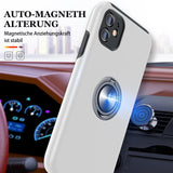 1 x RAW Customer Returns AOUIA for iPhone 11 Case with Tempered Glass Screen Protector 2, iPhone 11 Military Shockproof Mobile Phone Case Ring Magnetic Stand Ultra Thin Protective Case Scratch-Resistant Non-Slip Case for iPhone 11 - Silver - RRP €13.99