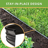 1 x RAW Customer Returns Flexible lawn edging plastic with round top edge 6 m, black - Robust stay-in-place design - Prevents grass from growing through - Easy to install, bed edging made from recycled plastic - RRP €25.6