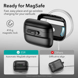 1 x RAW Customer Returns ESR for AirPods Pro 2nd 1st Generation Case 2023 2022 2019 with HaloLock, MagSafe Ready, Magnetic Lid Lock USB-C Lightning Cable , Drop Protection with Lanyard, Pulse Series, Black - RRP €19.25