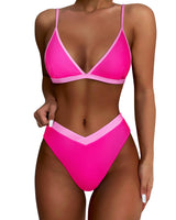 1 x RAW Customer Returns DOULAFASS V-shaped waist bikini women set high cut triangle bikini 2pcs swimwear - RRP €38.99