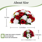 1 x RAW Customer Returns BLOSMON Wedding Decoration Table Artificial Roses Flowers Pack of 2 Burgundy 35 cm Large Flower Ball Artificial Flowers Bouquet Like Real Table Decoration Silk Fake Flower Bouquet Arrangement for Centerpiece Home - RRP €43.34