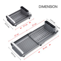 1 x RAW Customer Returns KINGRACK Dish Drainer, Small Expandable Dish Drainer Basket, Stainless Steel Dish Drying Rack, Anti-Rust Dish Rack for Kitchen - RRP €22.99