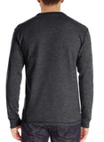 1 x Brand New SwissWell Henley Classic Long Sleeve Button Down Leisure Cotton T-Shirt with Chest Pocket 1723 Dark Grey, L - RRP €35.99