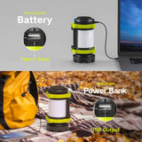 1 x RAW Customer Returns GEARLITE LED camping lamp battery-operated with 6 light modes, USB rechargeable handheld spotlight with handle and hook, flashlight for power bank, camping, fishing, power outages, emergency - RRP €18.14