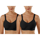 1 x RAW Customer Returns Vertvie Women s 1 2 3 Pack Sports Bra Solid Color Without Underwire Bustier Classic Comfortable Stretch Bra Medium Support Padded Feel-Good Bra Black, L  - RRP €30.24