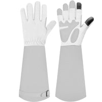 1 x RAW Customer Returns SLARMOR Leather Gardening Gloves for Men and Women - Thorn-proof for Pruning Roses, with Forearm Protection, Long Cowhide Work Gloves for Gardening and Household Tasks - RRP €19.99