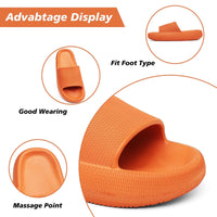 5 x Brand New Geweo Shower Slippers Men Girls Flip Flops Slippers Summer Non-Slip Shoes Bathroom Adults EVA Indoor Pool Flipflops Tong Bathing Beach Massage Feet Orange Size 44-45 EU - RRP €258.0