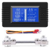 1 x RAW Customer Returns DC Battery Monitor Power Meter Ammeter Digital DC 0-200V Shunt 100A Multimeter, Measuring Instrument Voltmeter Capacity Tester Power Meter Voltage Current for Battery Cars RV Solar System - RRP €21.78