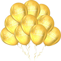 74 x Brand New Zonon Eid Mubarak Festival Party Decoration Set, Includes Banner and 10 Pieces Gold Eid Mubarak Balloons for Home Party Decoration Classic Style  - RRP €737.78