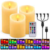 1 x RAW Customer Returns ALED LIGHT Flameless LED Candles, Warm White Multicolor Real Wax USB Rechargeable Pillar Candle Light, with Remote Control and Timer, Candle Lamp for Christmas Parties Home Wedding Decoration - RRP €29.5