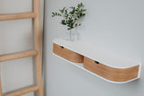 1 x RAW Customer Returns Valiai Floating Shelf with 2 Drawers - Hanging Wall Shelf Wood - Small Wall Drawers Hanging - Floating Wall Shelf with Drawers White Oak, Shelf with 2 Drawers  - RRP €129.0