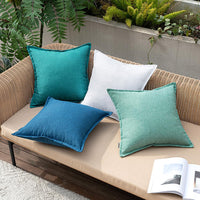 1 x RAW Customer Returns MIULEE Outdoor Cushion Weatherproof Cushion Cover Waterproof Decorative Cushion Covers Linen Look Sofa Cushion Decorative Cushion for Garden Sofa Couch Living Room Bedroom Set of 2 50 x 50 cm White - RRP €18.62