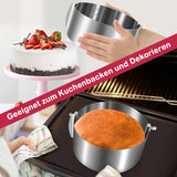 2 x RAW Customer Returns Marsred 8.5 cm adjustable cake ring with screws, thickened 304 stainless steel round baking pan, baking ring with scale, 16 - 30cm cake ring, sturdy baking frame for baking round  - RRP €39.96