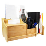 1 x Brand New Catekro Bamboo Desk Organizer, Affordable Stretch Bookshelf, Pen Holder for Office, School, Home - RRP €44.99