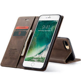 2 x Brand New Bigcousin Case for iPhone 8 Plus 7 Plus 6s Plus 6 Plus, Wallet Leather Flip Case, with Card Holder, Stand Function, Magnetic Closure - Coffee - RRP €27.98