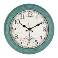 1 x RAW Customer Returns Topkey Silent Antique Finish 12 Retro Non Ticking Decorative Wall Clock for Bedroom Office Green - RRP €23.99