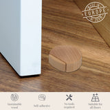 1 x RAW Customer Returns Kukicu Self-adhesive wooden door stopper for parquet floors natural beech wood - Discreet and elegant - 4 pieces - RRP €10.86