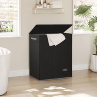 1 x RAW Customer Returns SOLEDI 145L laundry basket, laundry collector 2 compartments with lid and 2 laundry bags - laundry sorter large XXXL for bathroom, bedroom, laundry room, children s room - 2 x 72.5L black - RRP €36.29