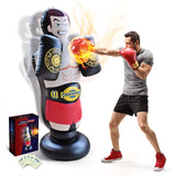 1 x RAW Customer Returns 170cm Inflatable Punching Bag for Adults for Leisure Fitness Training in Black Karate, Boxing Training, Kickboxing, MMA, Muay Thai, etc... - RRP €30.24