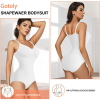 1 x RAW Customer Returns Gotoly Women s Shaping Body Shapewear Shaping Bodysuit Adjustable Shoulder Slimming Underwear Shaper Flat Stomach Slimming Shaping Bodysuit Bustier Seamless Fajas M L, White  - RRP €23.08