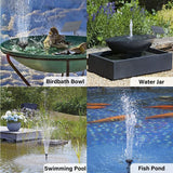 1 x RAW Customer Returns Outdoor Solar Garden Waterfall Fountain, Solar Pond Fountain, Electric Bird Fountain Bird Waterer, Wild Bird Baths, Solar Pond Pump DIY Terrace Decoration - RRP €17.98