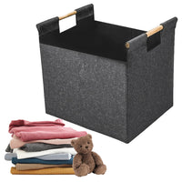 2 x RAW Customer Returns Indoor Firewood Basket, 50x38x40cm Firewood Basket, Felt Firewood Basket, for Firewood, Clothes, Fruit, Newspapers Black  - RRP €37.78