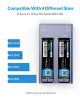 1 x RAW Customer Returns ORICO NVMe SATA Enclosure Dual-Bay M.2 NVME SATA SSD Enclosure USB 3.1 Gen2 10Gbp s Type C Hard Drive Enclosure Adapter for PCIe M-Key or SATA B M-Key 2230 2242 2260 2280 SSD, Up to 4TB with UASP - M2NV01 - RRP €89.24