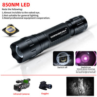 1 x RAW Customer Returns DARKBEAM Infrared Flashlight Night Vision 850nm LED Infrared Light 5W, Work for Night Vision Devices, Zoomable Invisible IR Illuminator Rechargeable for Hunting, Observation, Rescue, with Battery Clip - RRP €49.99