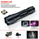 1 x RAW Customer Returns DARKBEAM Infrared Flashlight Night Vision 850nm LED Infrared Light 5W, Work for Night Vision Devices, Zoomable Invisible IR Illuminator Rechargeable for Hunting, Observation, Rescue, with Battery Clip - RRP €49.99