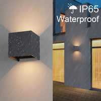 1 x RAW Customer Returns K-Bright LED Wall Lights Indoor Outdoor 12W Wall Lamp Indoor Up and Down Adjustable Light Beam 3000K Warm White LED Outdoor Wall Light IP65 Waterproof, Anthracite - RRP €29.99