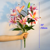 1 x RAW Customer Returns SNAIL GARDEN 12 Heads Artificial Lily Flowers, 50cm Long Stem Lily Artificial Flowers with 9 Blooming Heads 3 Buds with Greeting Card Paper Bag, Artificial Flowers for Home Gift Office Decor - RRP €18.24