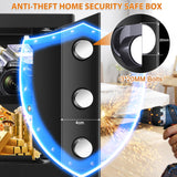 1 x RAW Customer Returns 25L Home Safe Fireproof with Fireproof Waterproof Money Bag, Electronic Safe with Numeric Keypad Removable Shelf and Alarm System, Home Safe Cabinet Furniture Safe for Gold Jewelry - RRP €80.66