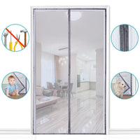 1 x RAW Customer Returns Apalus fly screen door, magnetic insect protection 140x240cm, the magnetic curtain is ideal for the balcony door, cellar door and patio door, easy adhesive installation without drilling, cannot be shortened, grey - RRP €25.99