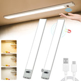 1 x RAW Customer Returns KYOTECH under cabinet light kitchen 41CM, 2 pieces LED cabinet lighting with motion detector LED strip 1500 mAh USB rechargeable dimmable 3 color modes light strip for kitchen, wardrobe, stairs - RRP €39.6