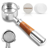 1 x RAW Customer Returns CRAZCALF bottomless portafilter 51mm, portafilter 51mm compatible DeLonghi Dedica EC680 EC685 EC785 EC820 EC850 EC860, stainless steel filter holder with wooden handle, stainless steel puck screen - RRP €38.81