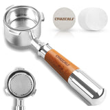 1 x RAW Customer Returns CRAZCALF bottomless portafilter 51mm, portafilter 51mm compatible DeLonghi Dedica EC680 EC685 EC785 EC820 EC850 EC860, stainless steel filter holder with wooden handle, stainless steel puck screen - RRP €38.81