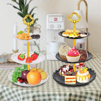 2 x RAW Customer Returns Funzhan White 3 Tier Cupcake Stands Plastic Cupcake Holder Detachable Cake Salver Pastry Tray Dessert Display Party - RRP €22.22